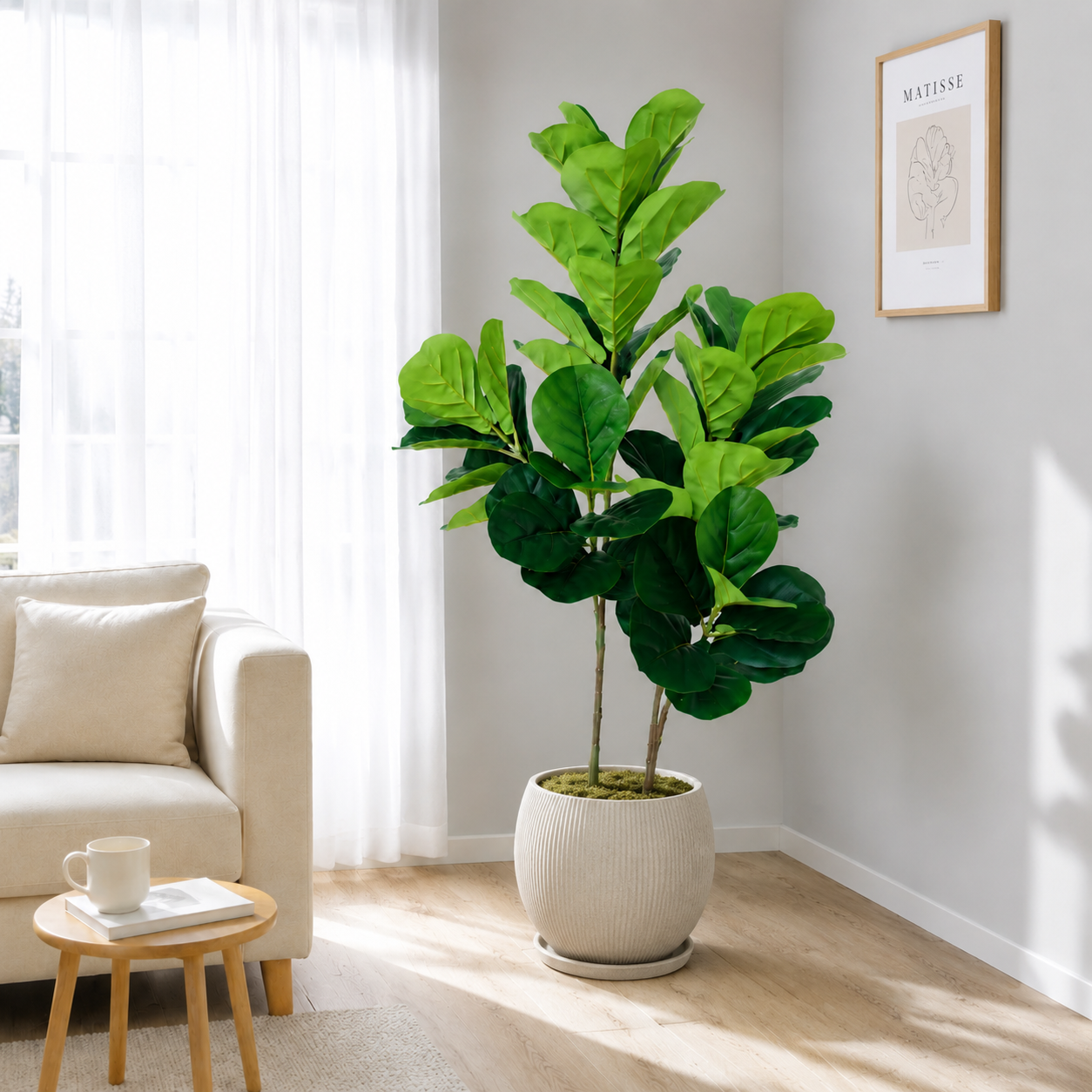 130cm/4.3ft Artificial Ficus L - Ficus Lyrata Tree บทวิจารณ์และราคา