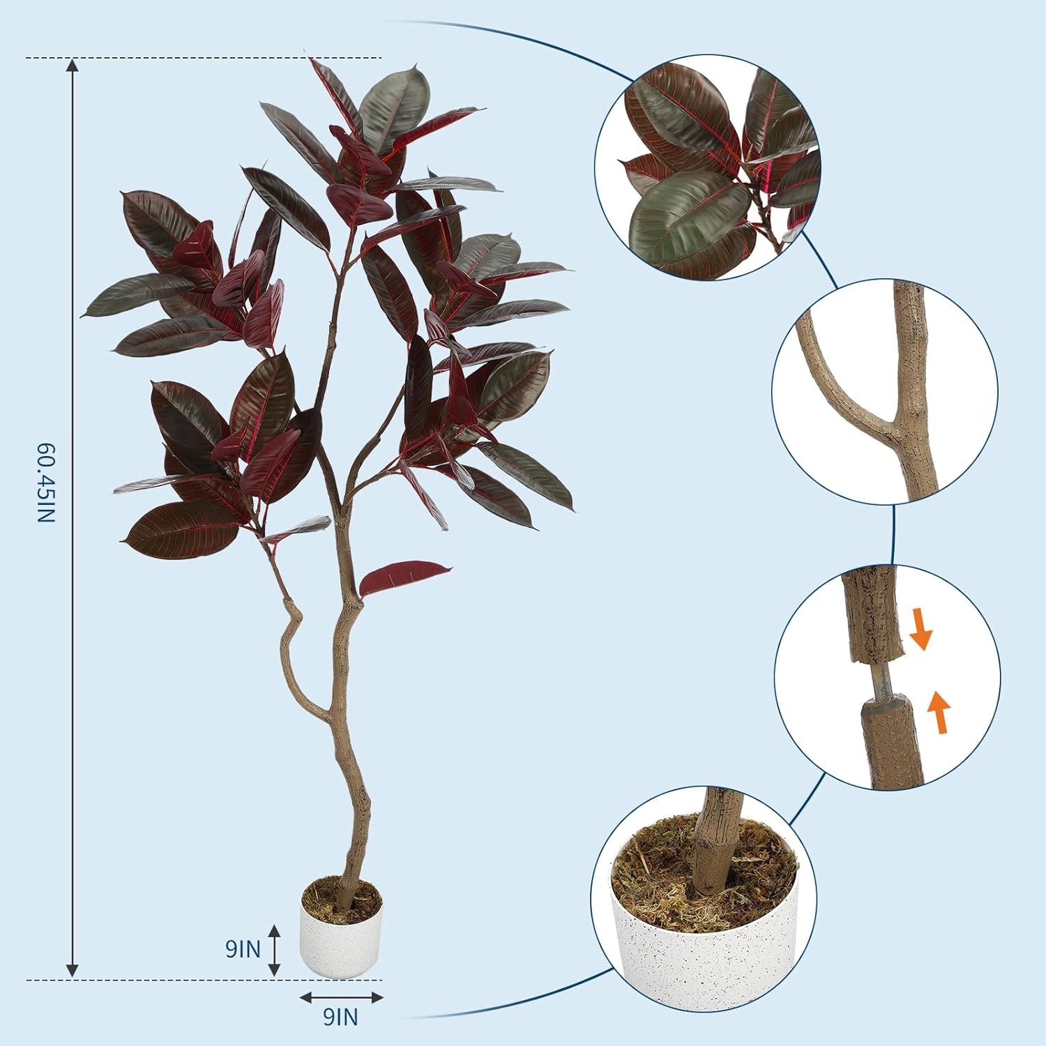 Artificial Fiddle Leaf Fig Tre - Ficus Lyrata Tree บทวิจารณ์และราคา
