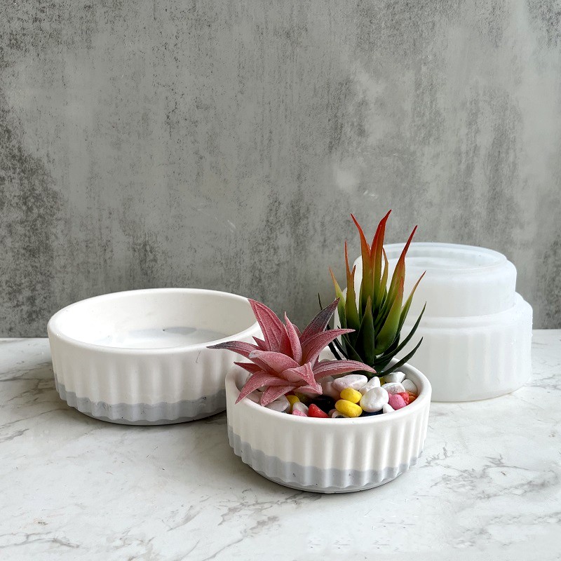Stripe Flowerpot Silicone Mold - Echeveria Succulent บทวิจารณ์และราคา
