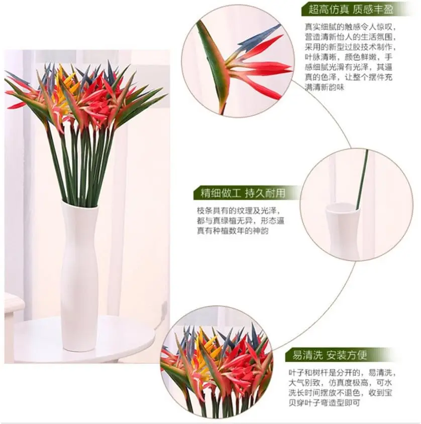 8PCS Artificial Flowers Streli - Bird Paradise Strelitzia บทวิจารณ์และราคา