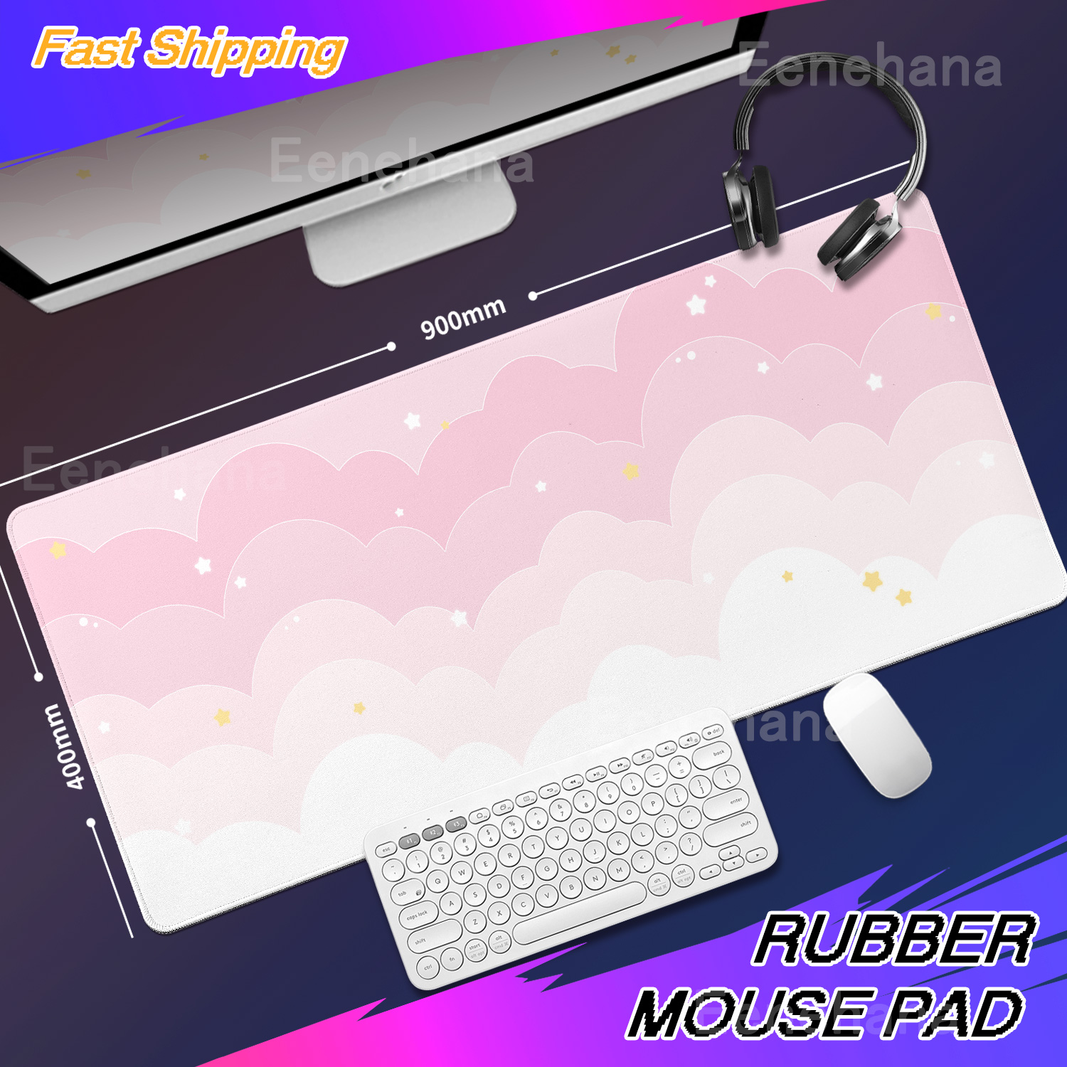 Light Blue Pink Clouds Desk Ma - Tradescantia Purple บทวิจารณ์และราคา
